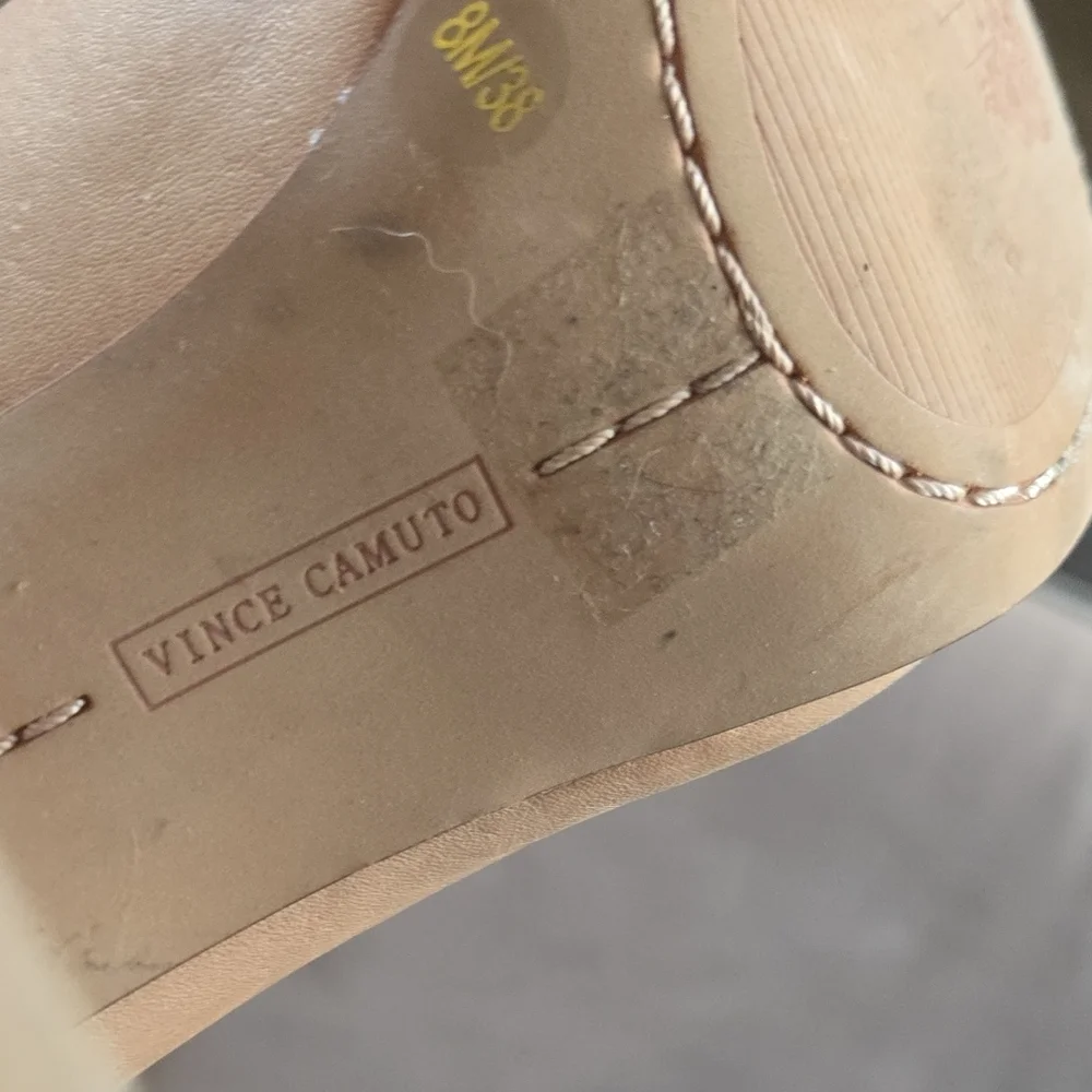 Vince Camuto Cream Peep-Toe Heeled Boots - Picture 5 of 5